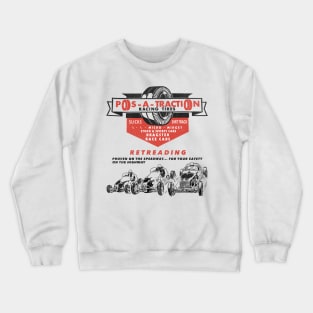 Defunct Pos-A-Traction Dragster Racing Tires Crewneck Sweatshirt